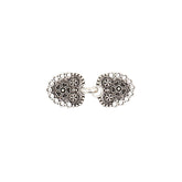 Vestsluiting - Vestclip zilver rondjes met haak en oog 57x22mm Vestsluiting VESTCLIPS - RONDJES - 57x22